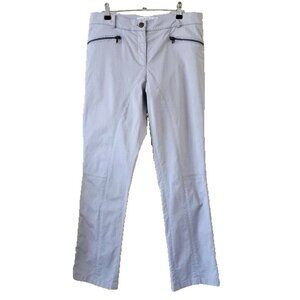 Veronica Beard Pants Womens US 8 Grey Straight Leg Mid Rise Cotton Career Casual